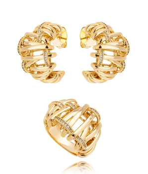 Conjunto Grace Athena Banhado a Ouro 18 K