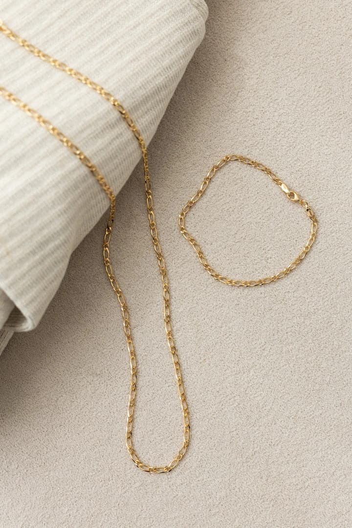 CORRENTE 1X1 60 CM BANHADO A OURO 18K - alternativa