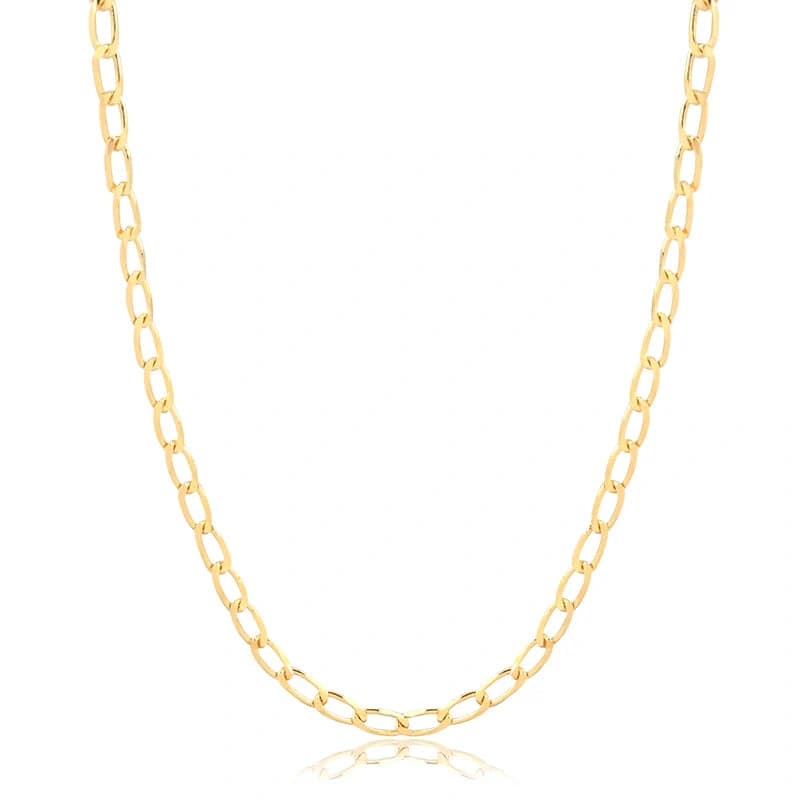 CORRENTE GRUMET 60 CM BANHADO A OURO 18K