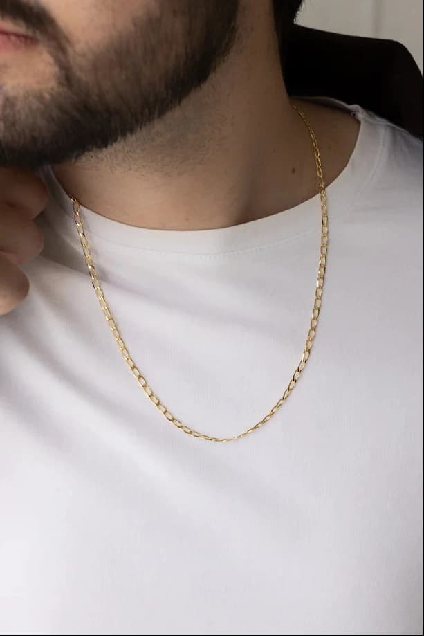 CORRENTE GRUMET 60 CM BANHADO A OURO 18K - alternativa