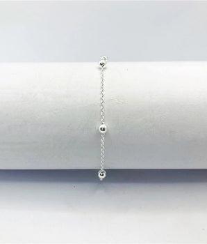 Pulseira Bolinhas 4mm Prata 925
