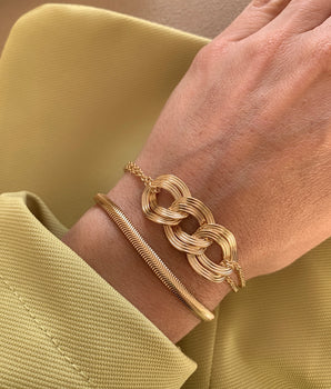 PULSEIRA BRUNNA 6 MM BANHADO A OURO 18K