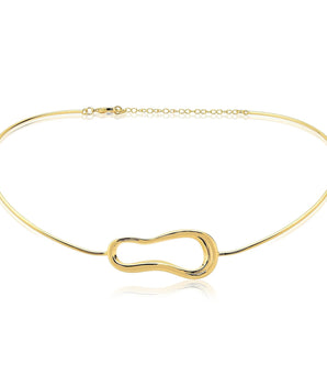Choker rígida Evelyn banhada a ouro 18k