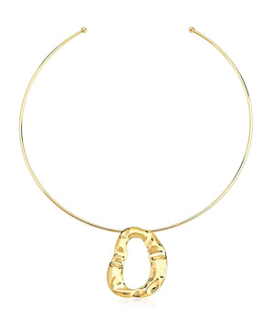 Choker rígida ully 40mm folheado a ouro 18k