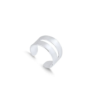 PIERCING FAKE LARGO VAZADO BANHADO A OURO BRANCO
