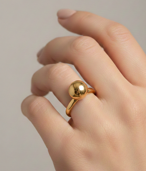 ANEL BOLD SPHERE BANHADO A OURO 18K