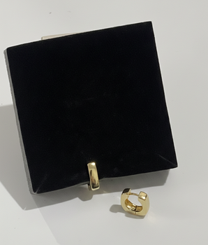 ARGOLA BOLD SQUARE BANHADA A OURO 18K