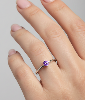 ANEL SOLITÁRIO VIOLET SPARK PRATA 925