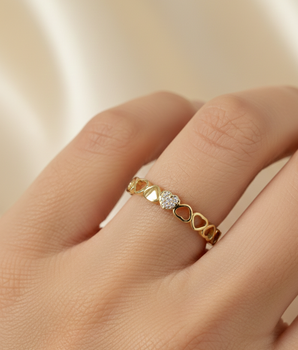 ANEL LOVE PATH BANHADO A OURO 18K