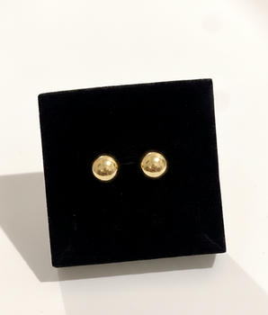 BRINCO ESFERA LISA 1 CM DIÂMETRO BANHADO A OURO 18K
