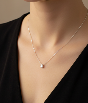 COLAR GOTA CRISTAL PRATA 925