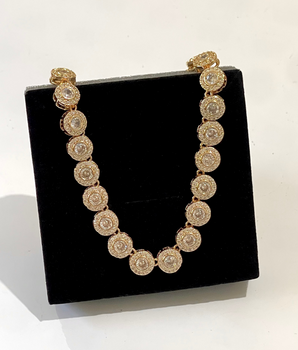 CHOKER RIVIERA SWAROVSKI BANHADA A OURO 18K