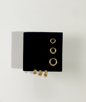 TRIO BOLD CHUBBY BANHADO A OURO 18K