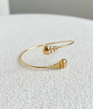BRACELETE OPEN ORBIT BANHADO A OURO 18K