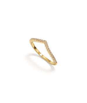 ANEL WISHBONE SLIM CRAVEJ. BANHADO A OURO 18K