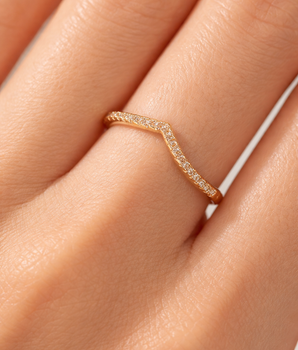 ANEL WISHBONE SLIM CRAVEJ. BANHADO A OURO 18K