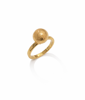 ANEL BOLD SPHERE TEXTURIZADO BANHADO A OURO 18K