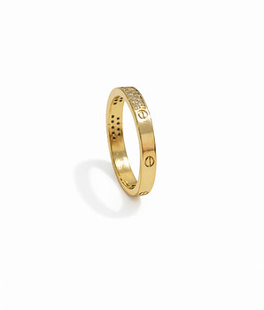 ANEL INSPIRID LOVE DET. CRAVEJ. BANHADO A OURO 18K