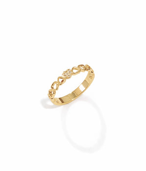 ANEL LOVE PATH BANHADO A OURO 18K