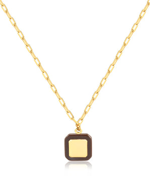 COLAR AMOUR CORRENTE CARTIER QUADRADO RESINADO