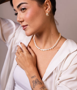 CHOKER RIVIERA SWAROVSKI BANHADA A OURO 18K