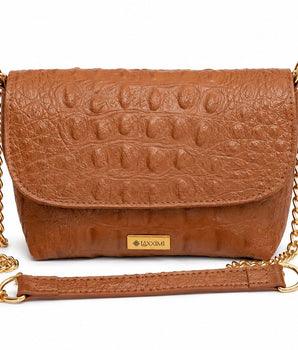 Bolsa Croco Brunna - Couro legítimo