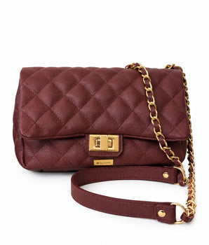 Bolsa Siena bordô couro